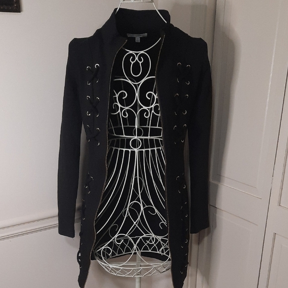 Active USA Black Dress with Lace-Up and Zip Front - Picture 4 of 7